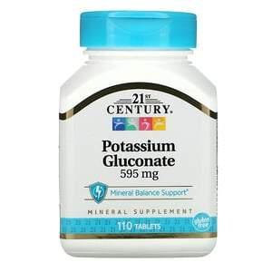 21st Century, Potassium Gluconate, 595 mg, 110 Tablets - HealthCentralUSA