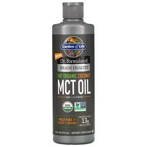 Garden of Life, Dr. Formulated Brain Health, 100% Organic Coconut MCT Oil, Unflavored, 16 fl oz (473 ml) - HealthCentralUSA