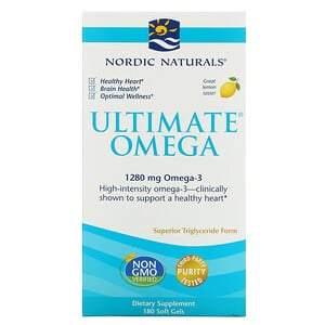Nordic Naturals, Ultimate Omega, Lemon, 1,280 mg, 180 Soft Gels - HealthCentralUSA