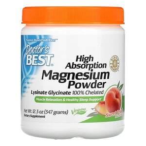 Doctor's Best, High Absorption Magnesium Powder, Sweet Peach, 12.3 oz (347 g) - HealthCentralUSA
