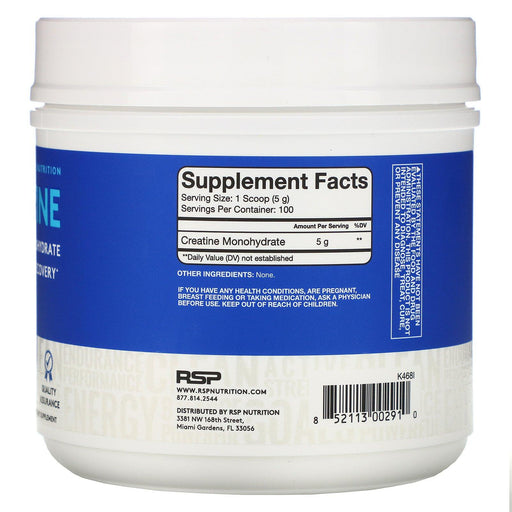 RSP Nutrition, Creatine Monohydrate Powder, 5 g, 17.6 oz (500 g) - HealthCentralUSA