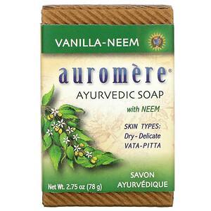Auromere, Ayurvedic Soap, with Neem, Vanilla-Neem, 2.75 oz (78 g) - HealthCentralUSA