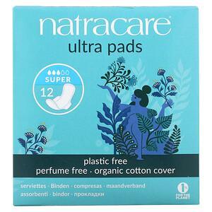 Natracare, Ultra Pads, Super, 12 Pads - HealthCentralUSA