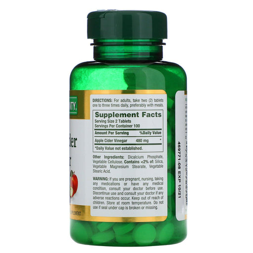 Nature's Bounty, Apple Cider Vinegar, 240 mg, 200 Tablets - HealthCentralUSA