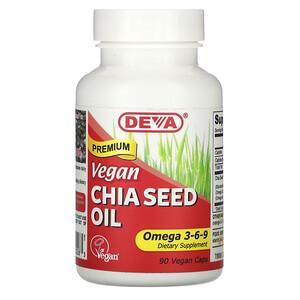 Deva, Premium Vegan Chia Seed Oil, 90 Vegan Caps - HealthCentralUSA