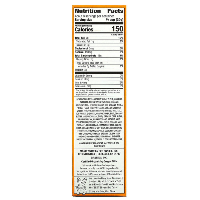 Annie's Homegrown, Organic, Snack Mix, Cheddar, 9 oz (255 g) - HealthCentralUSA