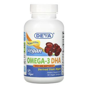 Deva, Vegan Omega-3 DHA, 90 Vegan Softgels - HealthCentralUSA