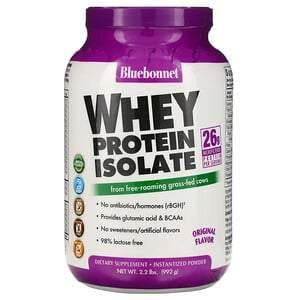Bluebonnet Nutrition, 100% Natural Whey Protein Isolate, Natural Original Flavor, 2.2 lbs (992 g) - HealthCentralUSA