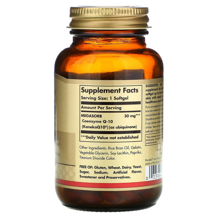 Solgar, Megasorb CoQ-10, 30 mg, 120 Softgels - HealthCentralUSA