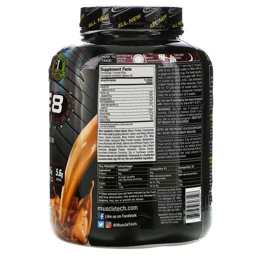 Muscletech, Performance Series, Phase8, Multi-Phase 8-Hour Protein, Milk Chocolate, 4.60 lbs (2.09 kg) - HealthCentralUSA