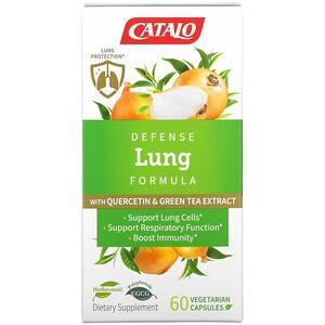 Catalo Naturals, Defense Lung Formula with Quercetin & Green Tea Extract, 60 Vegetarian Capsules - HealthCentralUSA