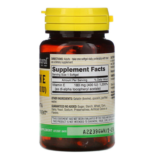 Mason Natural, Vitamin E, 180 mg (400 IU), 100 Softgels - HealthCentralUSA