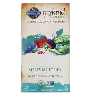 Garden of Life, MyKind Organics, Men's Multi 40+, Whole Food Multivitamin, 120 Vegan Tablets - HealthCentralUSA
