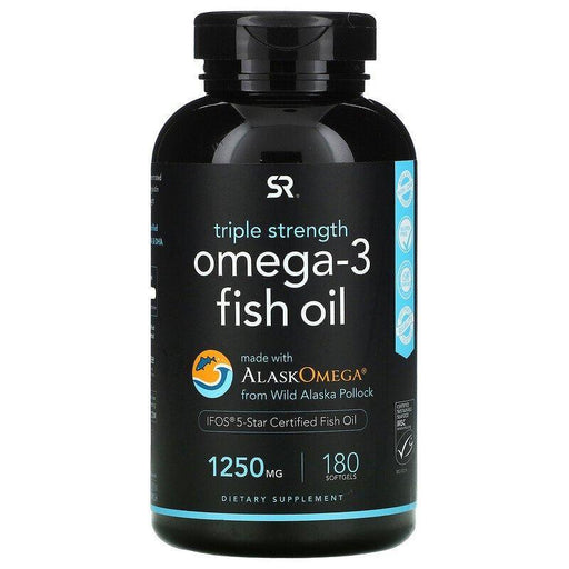 Sports Research, Omega-3 Fish Oil, Triple Strength, 1,250 mg, 180 Softgels - HealthCentralUSA