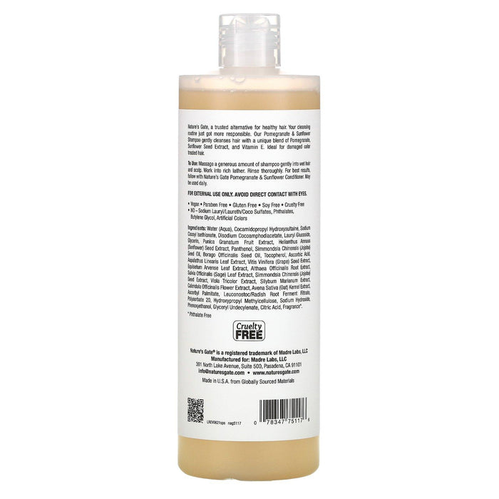Nature's Gate, Pomegranate & Sunflower Shampoo for Color-Treated Hair, 16 fl oz (473 ml) - HealthCentralUSA