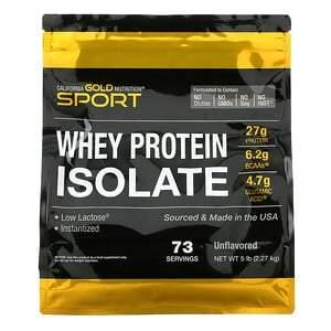 California Gold Nutrition, 100% Whey Protein Isolate, Unflavored, 5 lb (2.27 kg) - HealthCentralUSA
