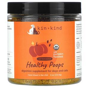 Kin+Kind, Healthy Poops with Pumpkin Flaxseed, For Dogs & Cats, 4 oz (113.4 g) - HealthCentralUSA