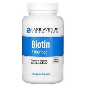 Lake Avenue Nutrition, Biotin, 5,000 mcg, 120 Veggie Capsules - HealthCentralUSA