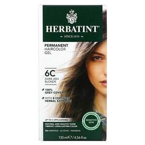 Herbatint, Permanent Haircolor Gel, 6C Dark Ash Blonde, 4.56 fl oz (135 ml) - HealthCentralUSA