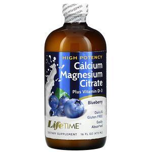 LifeTime Vitamins, Calcium Magnesium Citrate Plus Vitamin D3, Blueberry, 16 fl oz (473 ml) - HealthCentralUSA