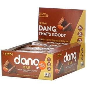 Dang, Keto Bar, Crazy Rich Chocolate with Sea Salt, 12 Bars, 1.4 oz (40 g) Each - HealthCentralUSA