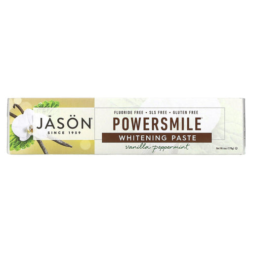 Jason Natural, Powersmile, Whitening Paste, Vanilla Peppermint, 6 oz (170 g) - HealthCentralUSA