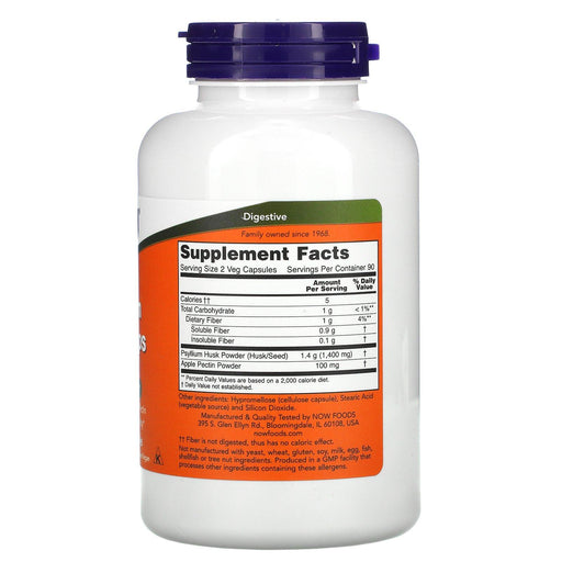 Now Foods, Psyllium Husk Caps, 700 mg, 180 Veg Capsules - HealthCentralUSA