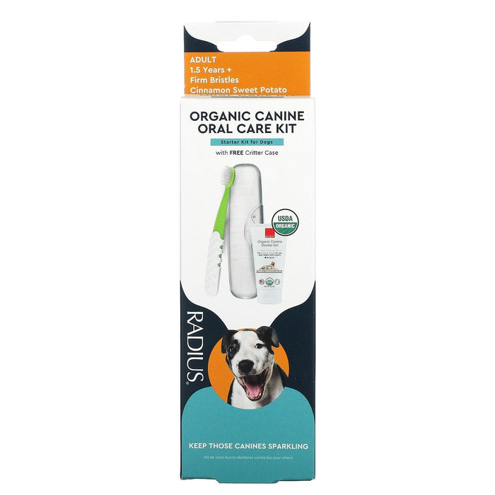 RADIUS, Organic Canine Oral Care Kit, Adult 1.5 Years+, Cinnamon Sweet Potato, 1 Kit - HealthCentralUSA