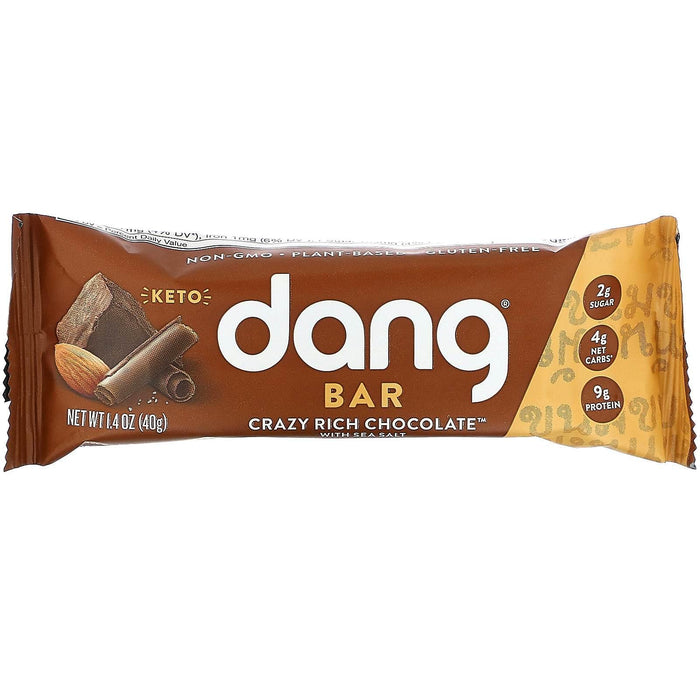 Dang, Keto Bar, Crazy Rich Chocolate with Sea Salt, 12 Bars, 1.4 oz (40 g) Each - HealthCentralUSA
