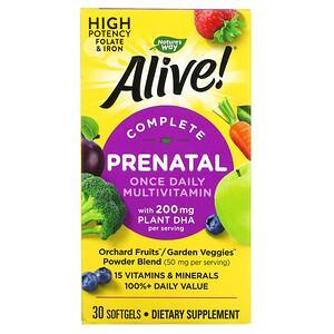 Nature's Way, Alive! Complete Prenatal Once Daily Multivitamin, 30 Softgels - HealthCentralUSA