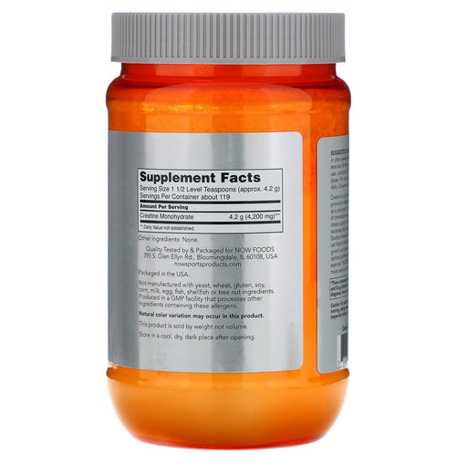 Now Foods, Sports, Micronized Creatine Monohydrate, 1.1 lbs (500 g) - HealthCentralUSA