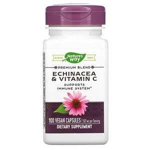 Nature's Way, Echinacea & Vitamin C, 922 mg, 100 Vegan Capsules - HealthCentralUSA