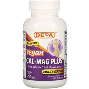 Deva, Premium Vegan Cal-Mag Plus, 90 Tablets - HealthCentralUSA