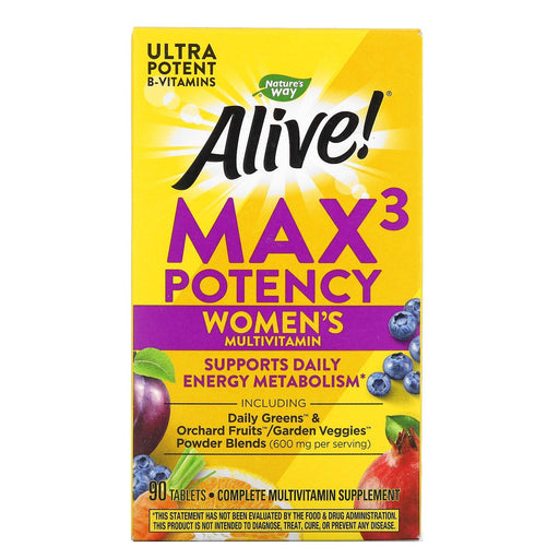 Nature's Way, Alive! Max3 Potency, Women's Multivitamin, 90 Tablets - HealthCentralUSA