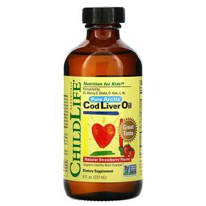 ChildLife, Pure Arctic Cod Liver Oil, Natural Strawberry, 8 fl oz (237 ml) - HealthCentralUSA