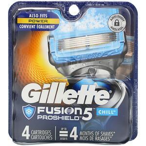 Gillette, Fusion5 Proshield, Chill, 4 Cartridges - HealthCentralUSA