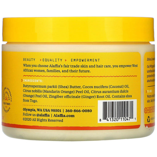 Alaffia, Whipped Shea Butter & Coconut Oil, Mandarin Ginger, 4 oz (114 g) - HealthCentralUSA