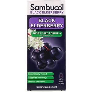 Sambucol, Black Elderberry Syrup, Sugar Free Formula, 4 fl oz (120 ml) - HealthCentralUSA