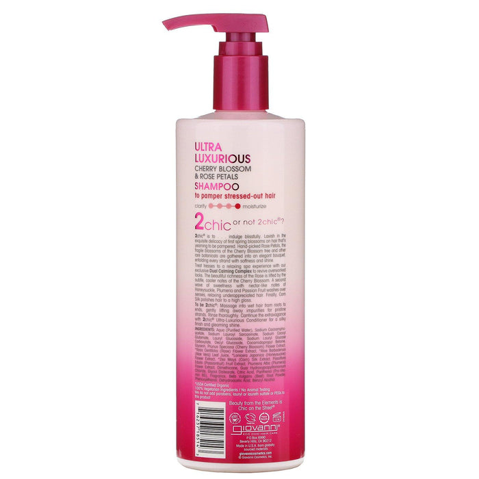 Giovanni, 2chic, Ultra-Luxurious Shampoo, To Pamper Stressed-Out Hair, Cherry Blossom + Rose Petals, 24 fl oz (710 ml) - HealthCentralUSA