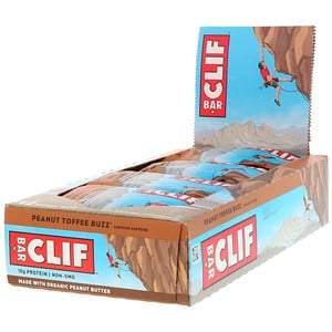 Clif Bar, Energy Bar, Peanut Toffee Buzz, 12 Bars, 2.40 oz (68 g) Each - HealthCentralUSA