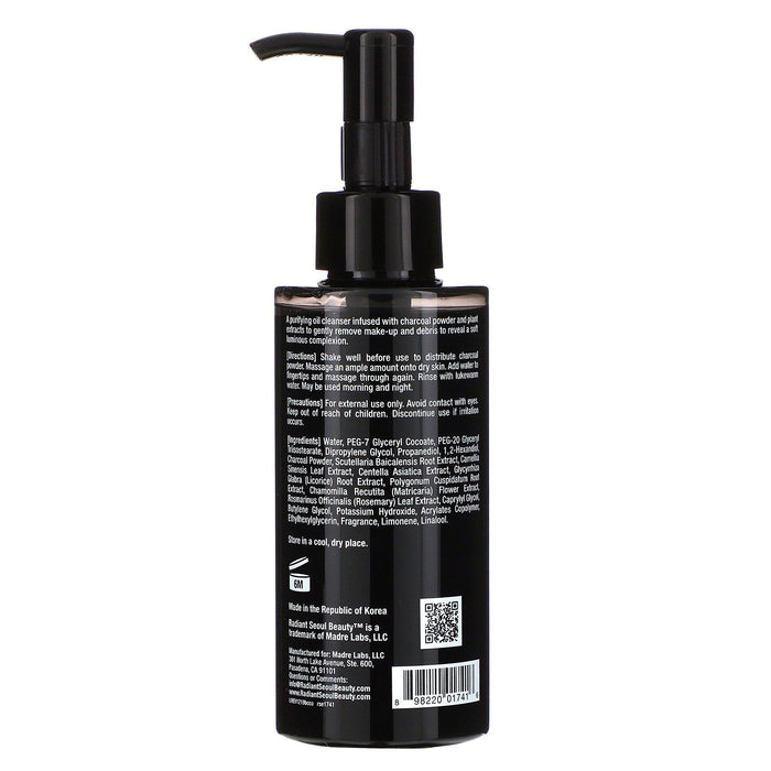 Radiant Seoul, Balancing Charcoal Cleansing Oil, 4.9 fl oz (145 ml) - HealthCentralUSA