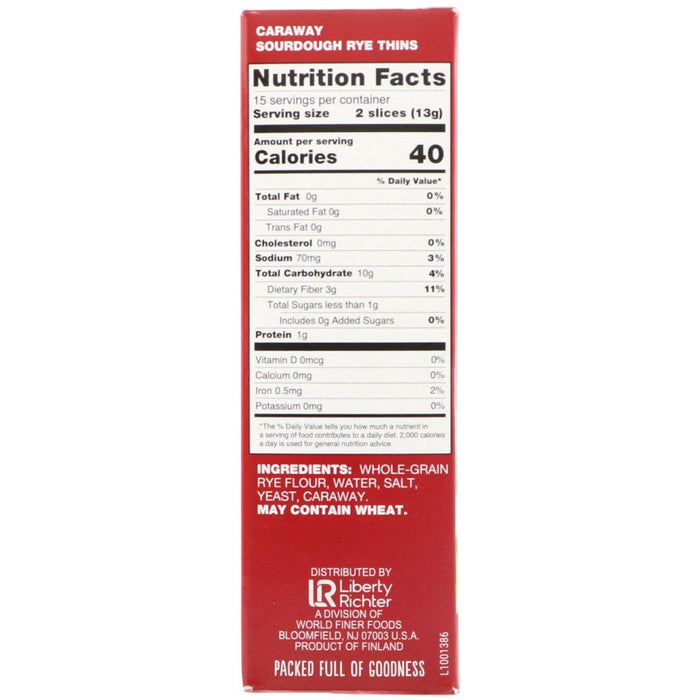 Finn Crisp, Caraway Sourdough Rye Thins, 7 oz (200 g) - HealthCentralUSA