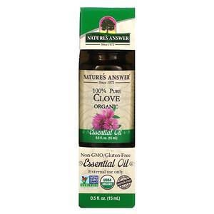 Nature's Answer, Organic Essential Oil, 100 % Pure, Clove, 0.5 fl oz (15 ml) - HealthCentralUSA