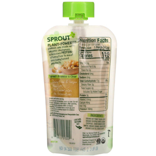 Sprout Organic, Baby Food, 8 Months & Up, Butternut Chickpea, Quinoa & Dates, 4 oz (113 g) - HealthCentralUSA