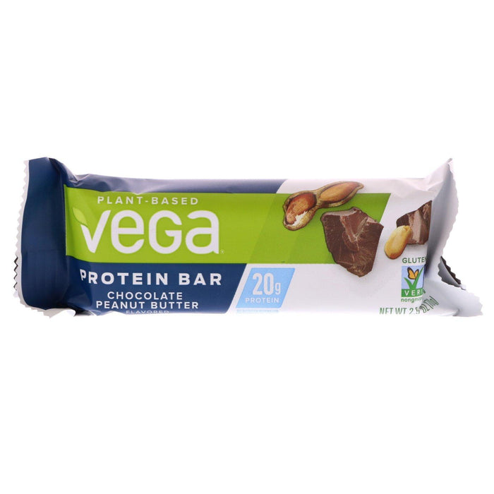 Vega, Protein Bar, Chocolate Peanut Butter, 12 Bars, 2.5 oz (70 g) Each - HealthCentralUSA