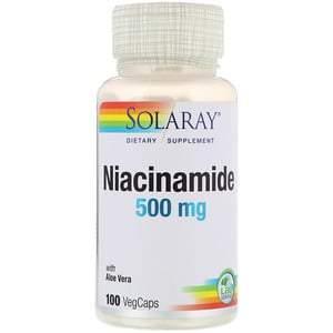 Solaray, Niacinamide, 500 mg, 100 VegCaps - HealthCentralUSA