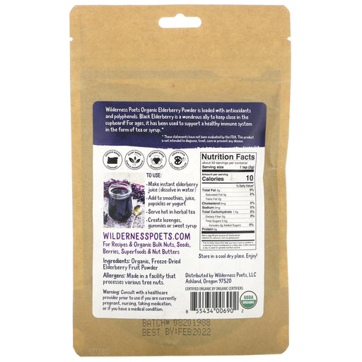 Wilderness Poets, Freeze Dried Elderberry Powder, 3.5 oz (99g) - HealthCentralUSA