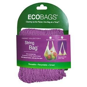 ECOBAGS, Market Collection, String Bag, Long Handle 22 in, Raspberry, 1 Bag - HealthCentralUSA