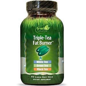 Irwin Naturals, Triple-Tea Fat Burner, 75 Liquid Softgels - HealthCentralUSA