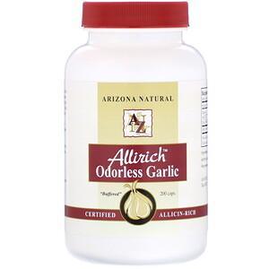 Arizona Natural, Allirich Odorless Garlic, 200 Capsules - HealthCentralUSA